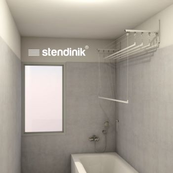 Tendedero de pared que ahorra espacio con 5 barras de 150 cm